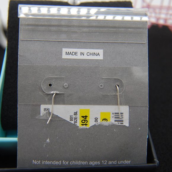 NWT Cow Skull Earrings with white Square Stone and fish back hooks - Picture 3 of 4